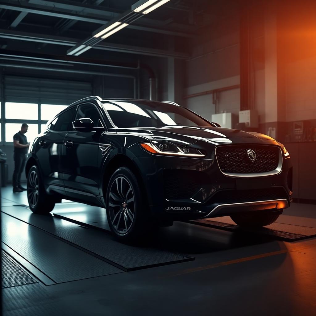 Jaguar F-Pace on a service ramp in a specialist workshop